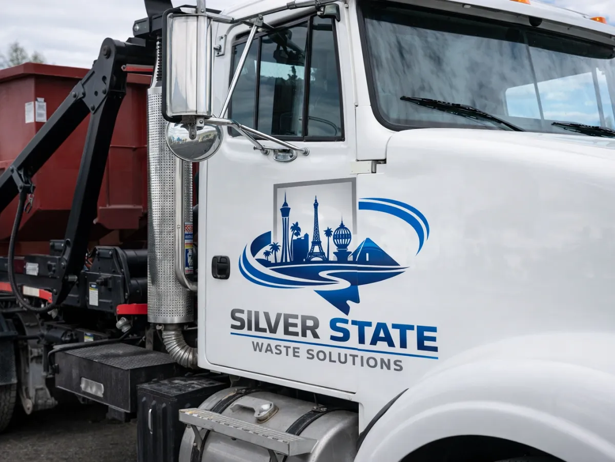 Silver State Waste Solutions branded truck door
